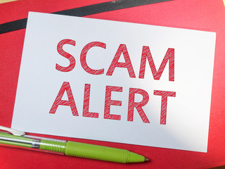 Scam Alert, Internet Fraudulent Words Quotes Concept