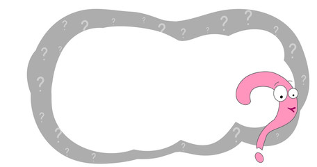 Vector banner with question mark. Frame for text. Frame for the banner. Cartoon frame for text. Vector banner with frame and quotes.