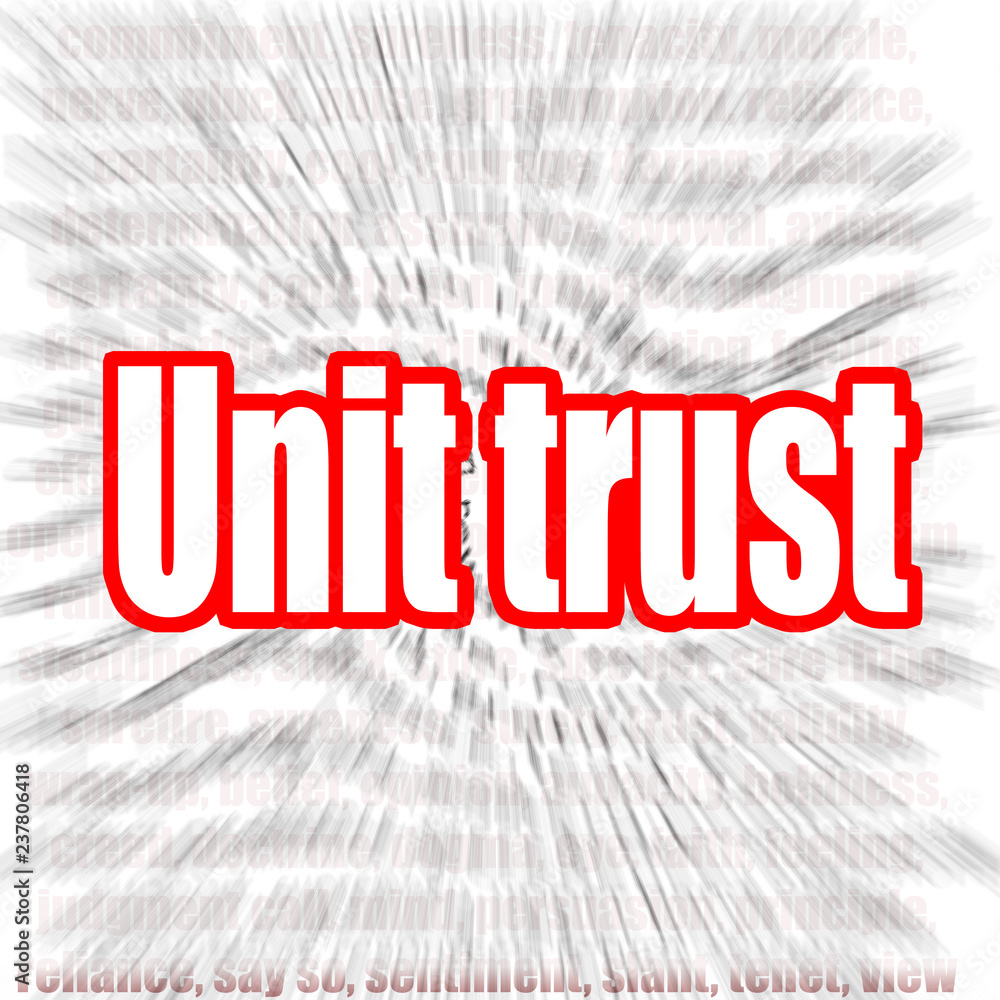 Poster unit trust word with zoom in effect