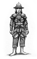 soldier in thai armor