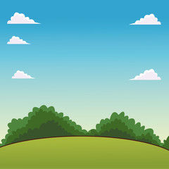 Landscape cartoon scenery