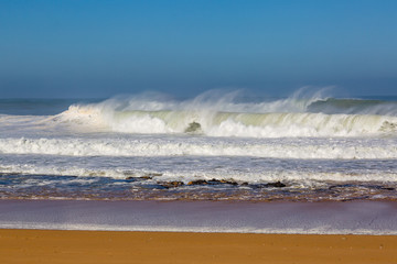 Waves of surf stormy Atlantic near Safi