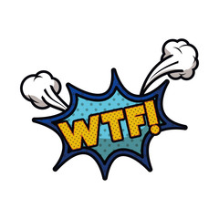 wtf comic words in speech bubble isolated icon