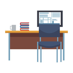 Office computer and chair