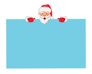 Santa Claus holding big banner