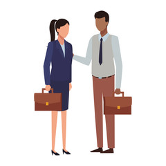 Obraz premium Business people and office elements