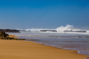 Waves of surf stormy Atlantic near Safi