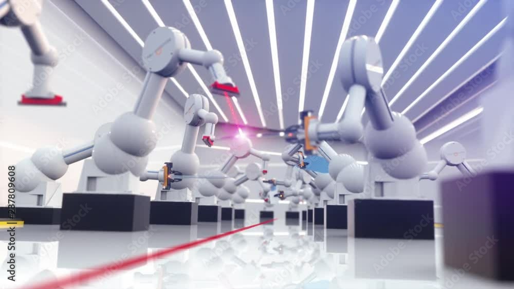 Poster smart automation industry 4.0 robots in action