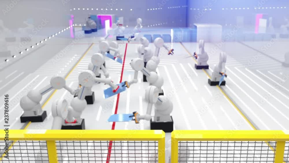 Aufkleber smart automation industry 4.0 robots in action
