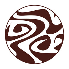 planet cartoon isolated in black and white