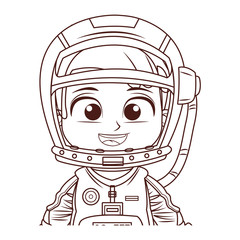 Astronaut boy cartoon profile