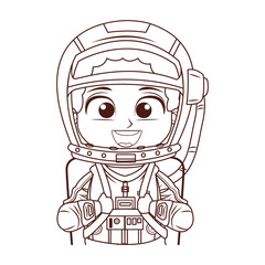 Astronaut boy cartoon profile