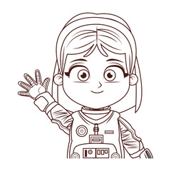 Astroanut girl cartoon profile