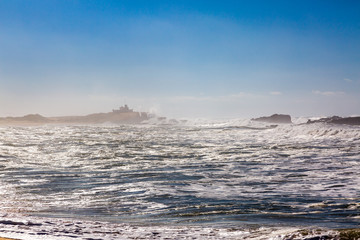 Waves of surf stormy Atlantic near Safi