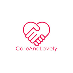 care and lovely hand symbol vector