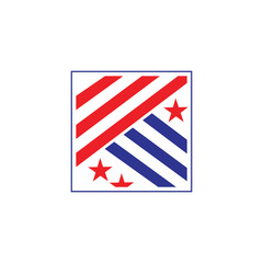 letter k stripes ribbon star logo vector