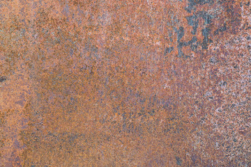Rusty metal surface or weathered metal sheet with rust, abstract texture for background