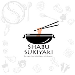 shabu sukiyaki logo icon graphic japanese buffet restaurant