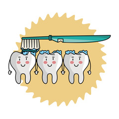 cartoon dental care teeth