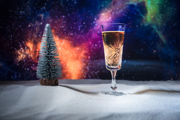 Naklejka na ściany i meble New Year concept with champagne cork