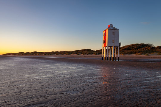Wooden lighthouse tower at Burnham on Sea