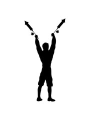 festhalten mann angezündet rakete silvester böller feuerwerk anzünden explosion neujahr feiern party spaß fliegen zünder jubiläum jahr ende