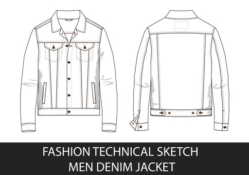 Premium Vector  Mens hooded windbreaker jacket fashion sketch flat  technical drawing vector illustration