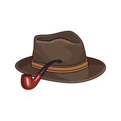 hat with tobacco pipe