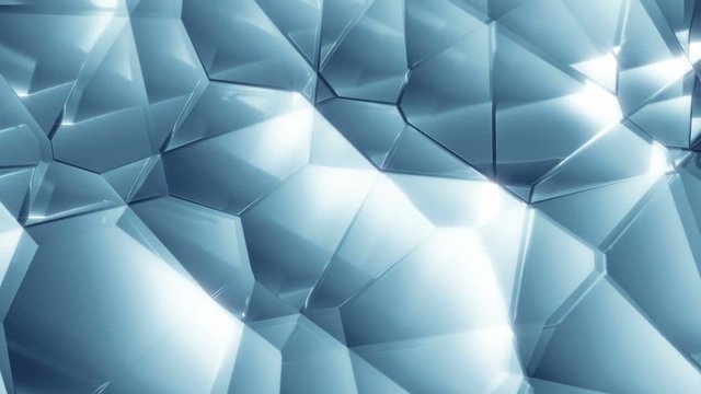 Blue Glass 5 - 60fps 4k Glass Pattern Surface Video Background Loop // A geometric pattern texture with a glass-like look, tinted blue. It nicely evolves over time and offers interesting reflections.
