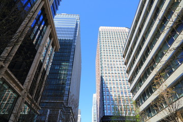 丸の内の高層オフィスビル群