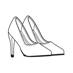 high heels shoes black and white