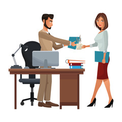 business coworkers executives cartoon