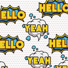 speech bubble with words comic pattern