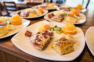 delicious breakfast at morning