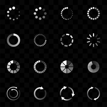 Set of loading icon template vector design, use for refresh and waiting process website and application interface 