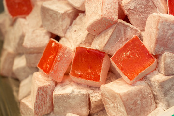 Traditional style turkish delight sweets