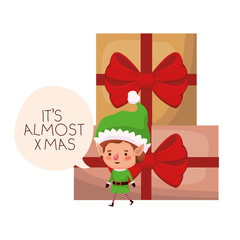 elf with gifts boxs avatar character