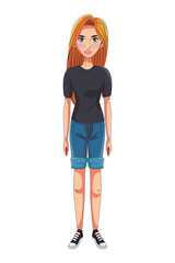 young woman body cartoon