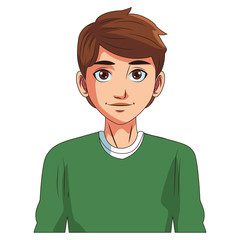 young man face cartoon