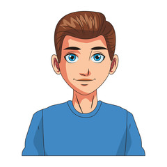 young man face cartoon