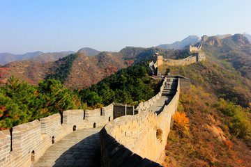 Landschaft der Chinesischen Mauer in Jinshanling, China