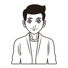 young man face cartoon