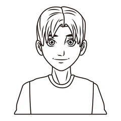 young man face cartoon