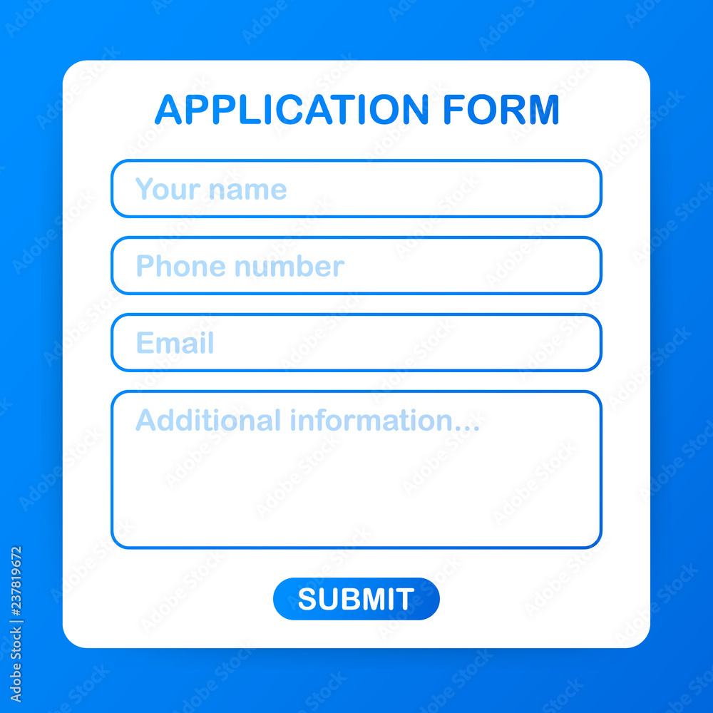 Poster contact us colorful modern form which you can use in your web design. vector illustration.