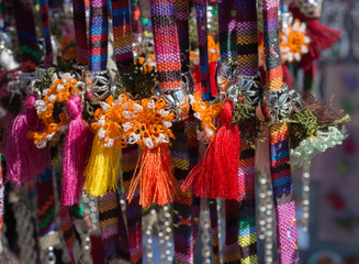Traditional tassels in various colors