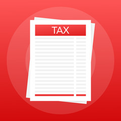 Taxation icon isolated. A simplified tax form. Unfilled, minimalistic form of the document. Vector illustration.