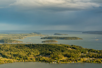 The View of Fidalgo and San Juan Islands on Mount Erie