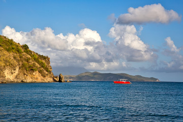 The view of Island of Nevis from St. Kitts
