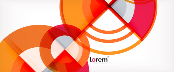 Circle abstract background, bright colorful round geometric shapes