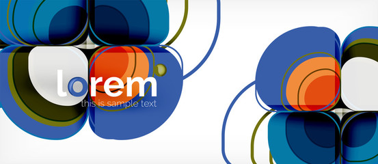 Abstract background - geometric multicolored round shapes composition. Trendy abstract layout template for business or technology presentation